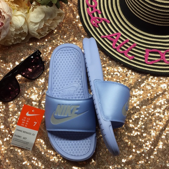 Nike Blue Sandal Slides - Picture 2 of 8